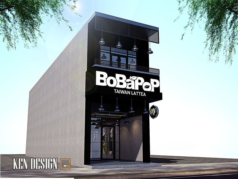 thiết kế quán trà sữa bobapop